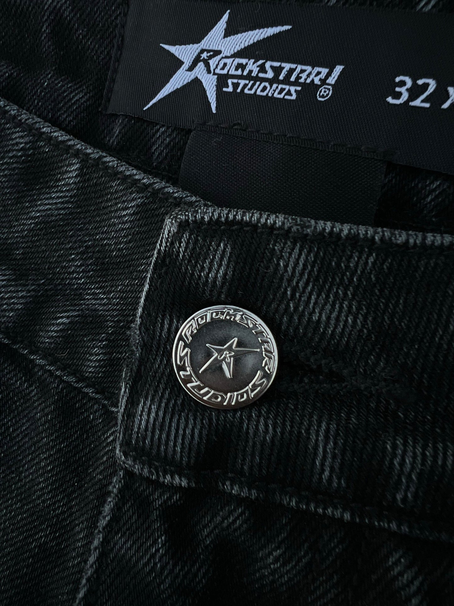 "Rstar" logo pocket convertible jeans (black)
