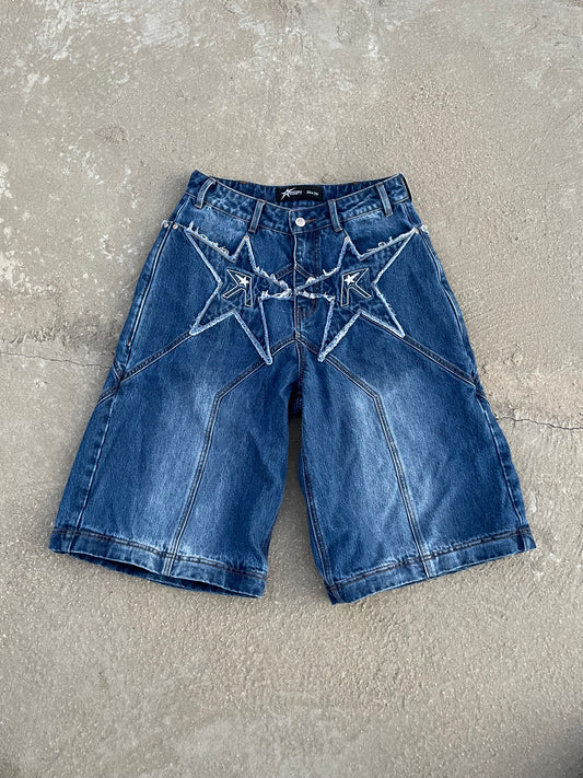 Logo pocket convertible jeans (dark blue)