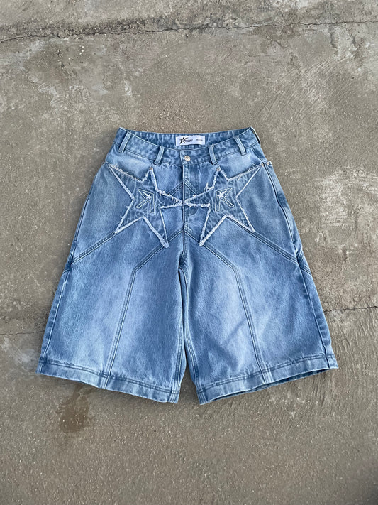 Logo pocket convertible jeans (light blue)