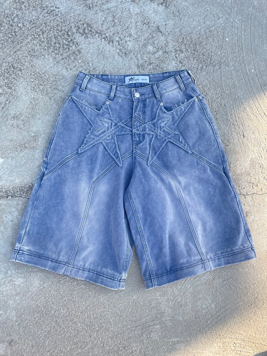 Logo pocket convertible jeans (stone blue)