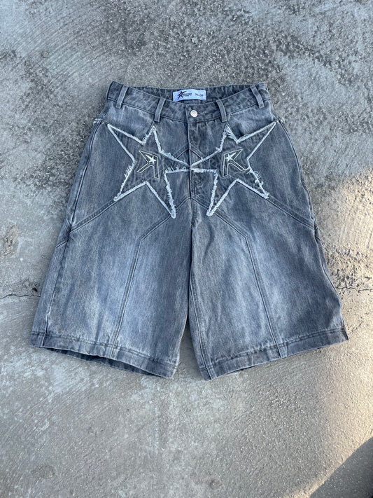 Logo pocket convertible jeans (grey)