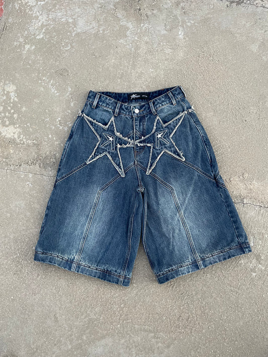 Logo pocket convertible jeans (desert blue)