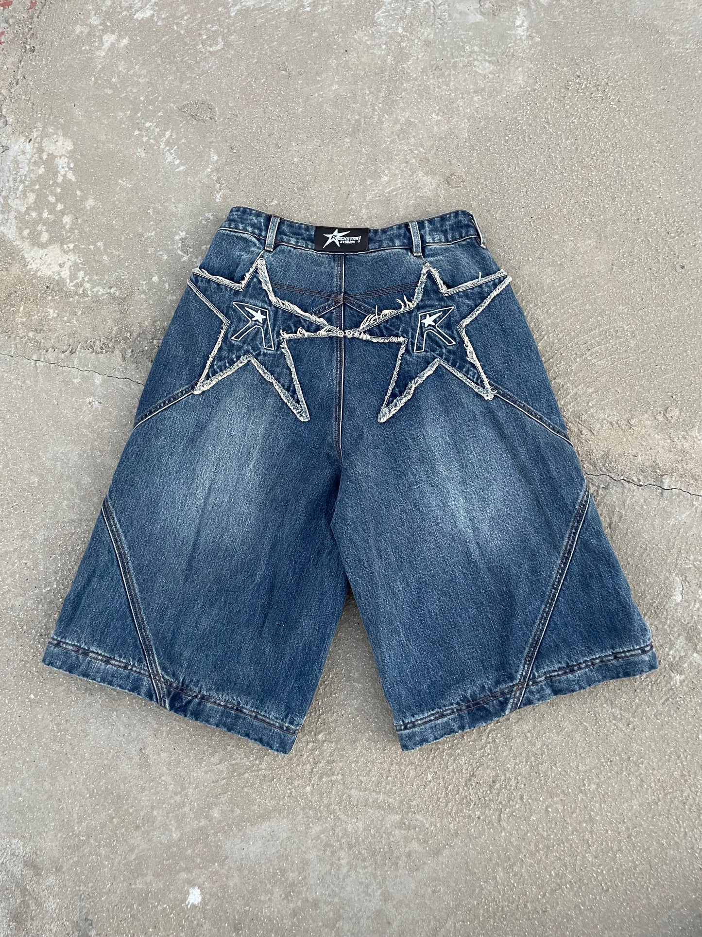 Logo pocket convertible jeans (desert blue)