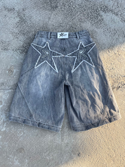 Logo pocket convertible jeans (grey)