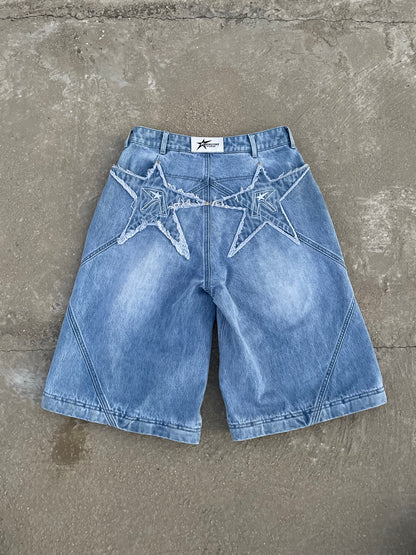 Logo pocket convertible jeans (light blue)