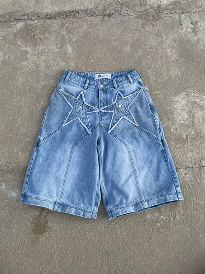 Logo pocket convertible jeans (light blue)